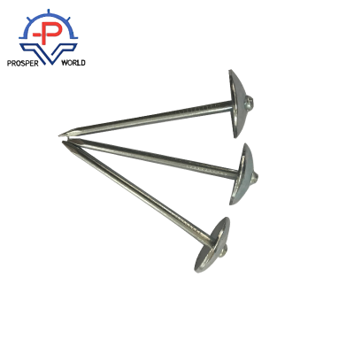 China Factory Umbrella Head Roofing Nails / Corrugated Nails Galvanized Twisted Shank